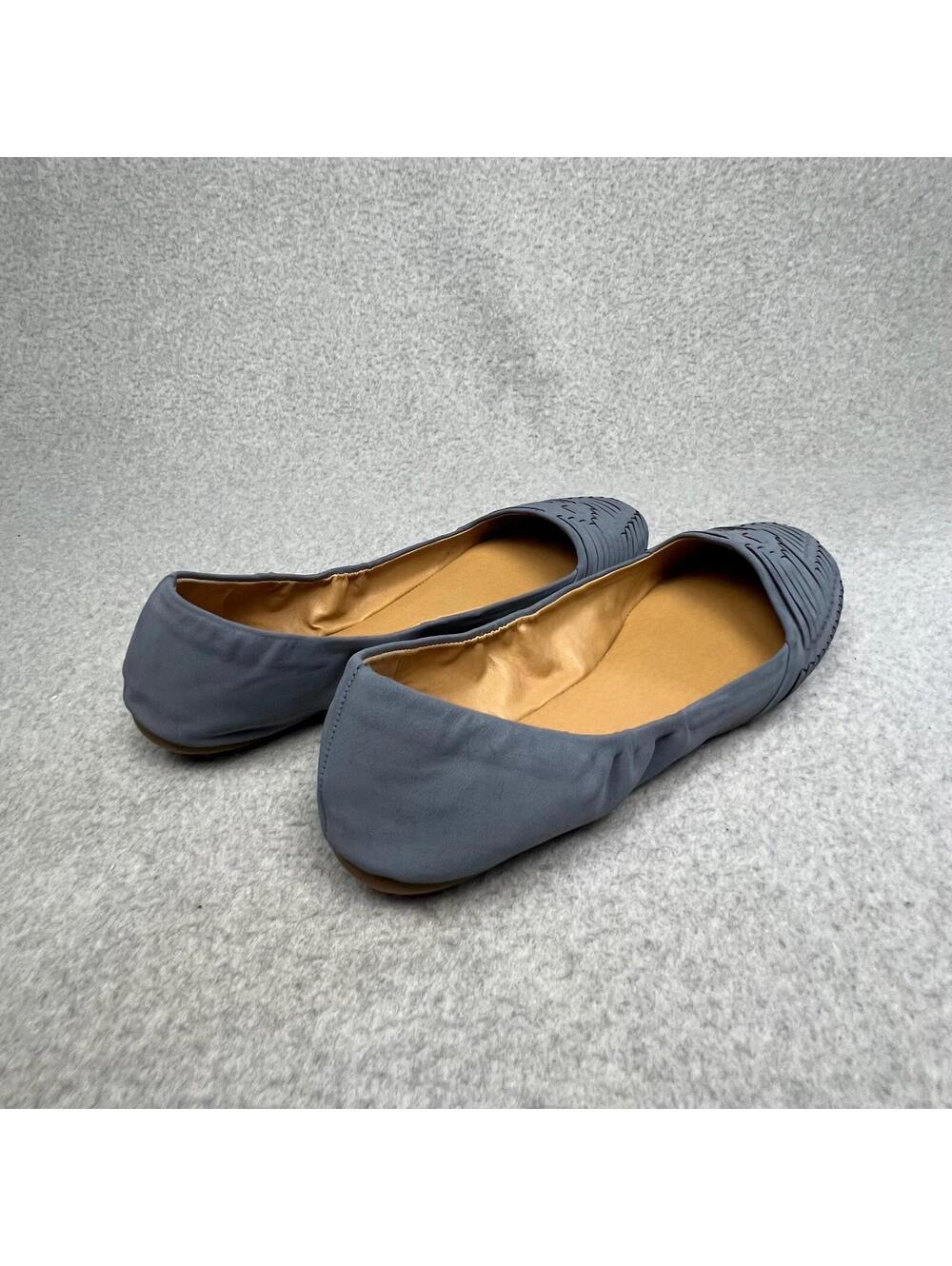 Lucky Brand Ballet Flats Woven Slip On Sz 8.5 Faux Leather Boho Chic Minimalist - Picture 5 of 8